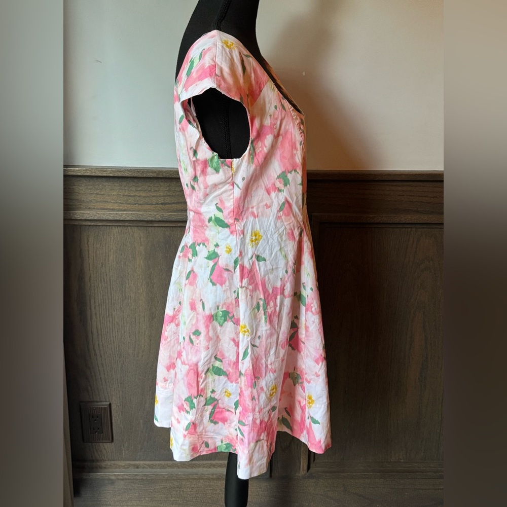 A New Day Pink and Yellow Floral Mini Spring Dress NWT - Picture 4 of 7